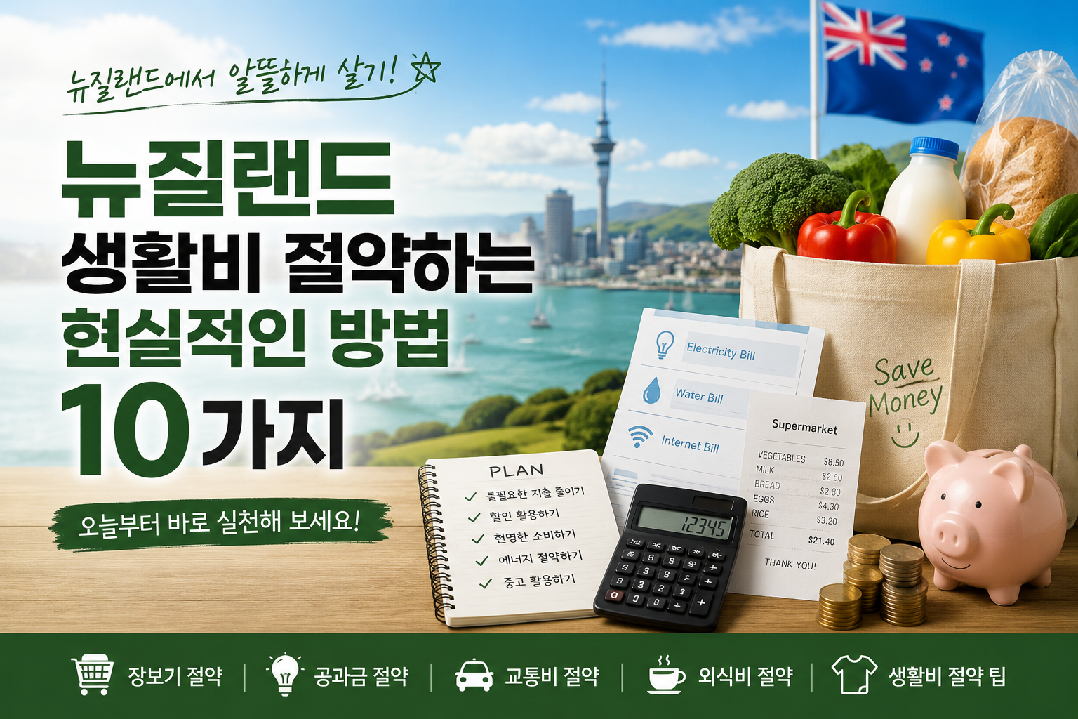 뉴질랜드 생활비 절약하는 현실적인 방법 10가지